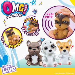 Little Live Pets OMG Pets Interaktiv Yorkshire Terrier Hundehvalp med Lyd og Tilbehør