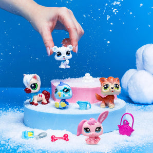 Littlest Pet Shop Figurer Vintertema 5-Pack med Tilbehør 6 cm