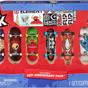 Tech Deck Fingerboards 25 Års Jubilæum Sæt, 8 Boards + Limited Edition Figur