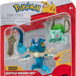 Pokémon Figurer 3-Pack Honedge, Bulbasaur og Frogadier