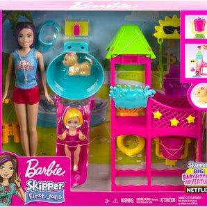 Barbie Dukkesæt Vandpark Legesæt med Tilbehør 35 cm