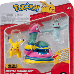 Pokémon Figurer 3-Pack Pikachu, Machop og Alolan Muk