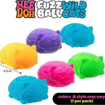 NeeDoh Fuzz Ball Wild Cats squishies i flere farver