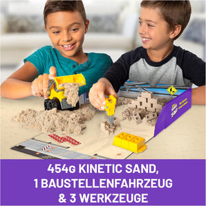 Kinetic Sand Byggesæt med Traktor og 454g Brunt Sand