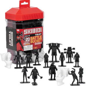 Skibidi Toilet Figurer Battle Bucket med 20 Figurer – Samlefigurer fra YouTube-serien