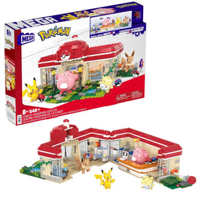 MEGA Pokémon Byggesæt - Pokémon Center (648 Dele) med 4 Posérbare Figurer