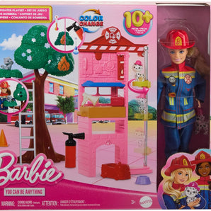 Barbie Dukke Sæt Careers Firefighter med Tilbehør 30 cm