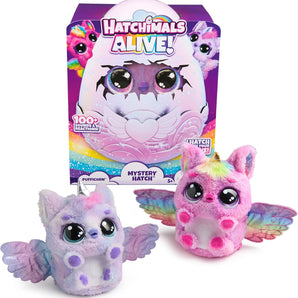 Hatchimals Alive Æg Mystery Hatch Pufficorn, Interaktivt Overraskelsesæg med Lys og Lyd