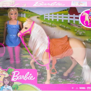 Barbie Dukke med Hest og Tilbehør 30 cm