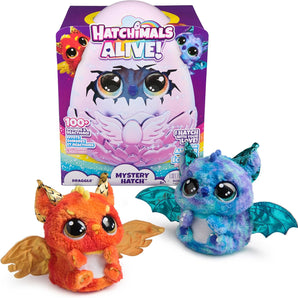 Hatchimals Alive Æg Mystery Hatch Draggle, Interaktivt Overraskelsesæg med Lys og Lyd