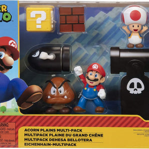 Super Mario Acorn Plains Diorama Sæt med Figurer og Tilbehør
