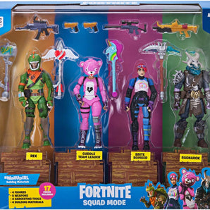 Fortnite Squad Mode 4 Figurpakke med Ragnarok, Rex, Cuddle Team Leader og Brite Bomber