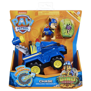 Paw Patrol Figur Chase med Bil og Surprise Dinosauræg