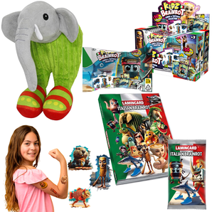 Italiensk Brainrot Pakke med Kort, Samlemappe og Bamse - Kæmpe Brainrot Pakke