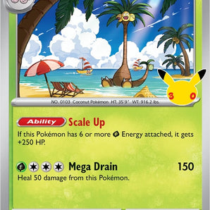 Pokémon Kort 30th Celebration Tech Sticker Collection Alolan Exeggutor med 3 Boosterpakker og Klistermærker
