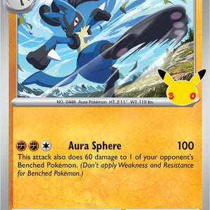 Pokémon Kort 30th Celebration Tech Sticker Collection Lucario med 3 Boosterpakker og Klistermærker