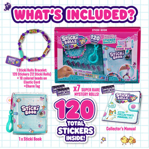 STICKI Rolls Klistermærker + Samlebog med Aktiviteter og 120 Stickers