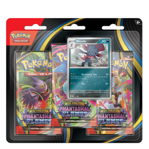 Pokémon Kort Blister 3-Pack Mega Evolution Phantasmal Flames 3 Booster Packs Weavile FORUDBESTIL
