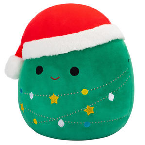 Squishmallows Bamse Andy Juletræ med Nissehue 20 Cm