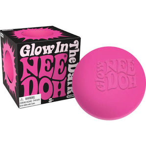 NeeDoh Teenie Glow in the Dark squishy i lyserød med æske