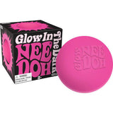 NeeDoh Teenie Glow in the Dark squishy i lyserød med æske