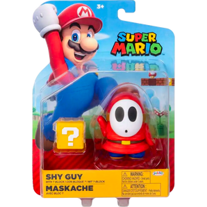 Super Mario Figur Shy Guy med Question Block 10 cm