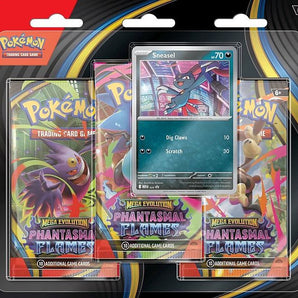 Pokémon Kort Blister 3-Pack Mega Evolution Phantasmal Flames 3 Booster Packs Sneasel FORUDBESTIL