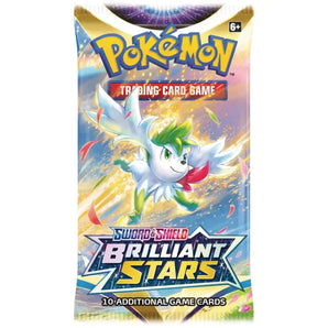 Pokemon Kort Sword & Shield Brilliant Stars Booster Packs 4 Stk